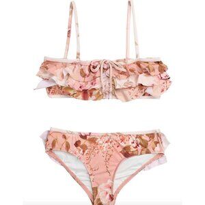 Zimmermann Rosa Spliced Frill Bikini Kids Size US 1